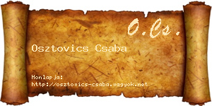 Osztovics Csaba névjegykártya